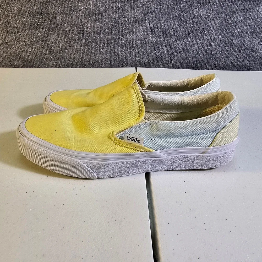 Vans Classic Slip-On‎ | Pastel Two-Tone Yellow & Mint | Women's 8 / Men's 6.5